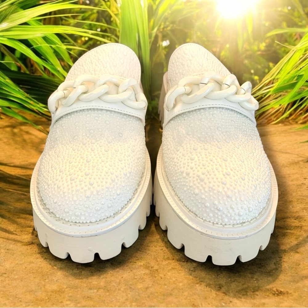 Vintage Havana White Chunky Platform Mules - Picture 5 of 6